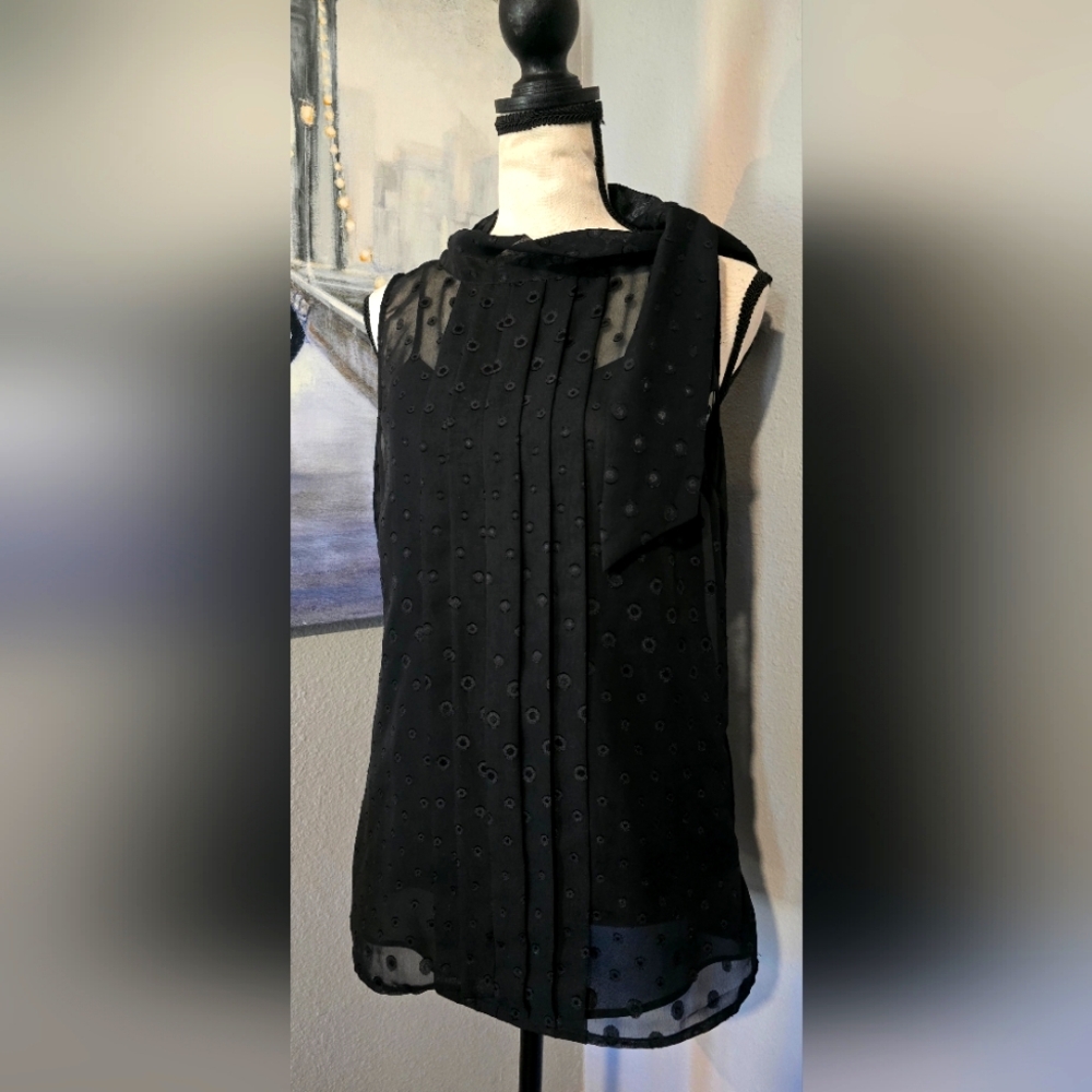 Banana Republic Black Sleeveless Top Sheer